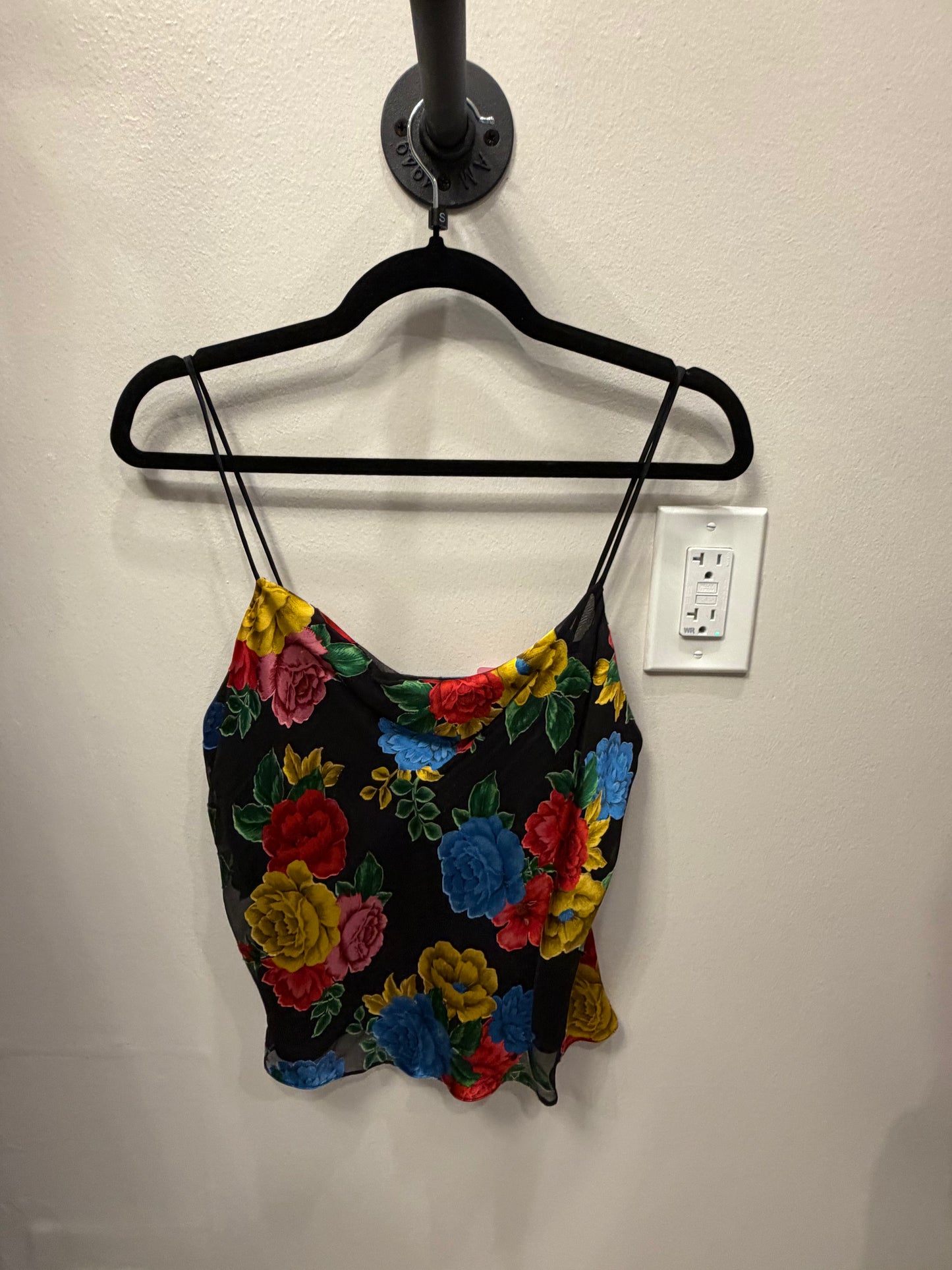 Alice + Olivia Black Floral Cami, Size 2