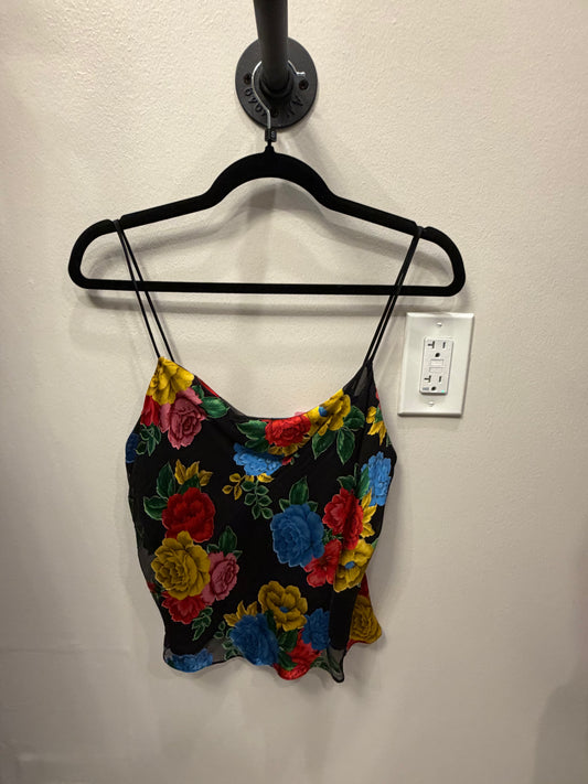 Alice + Olivia Black Floral Cami, Size 2