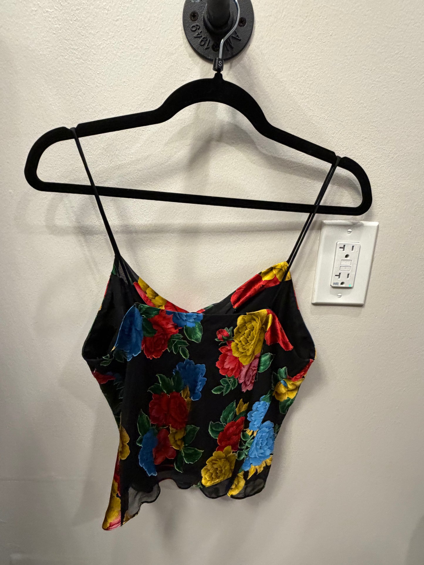 Alice + Olivia Black Floral Cami, Size 2