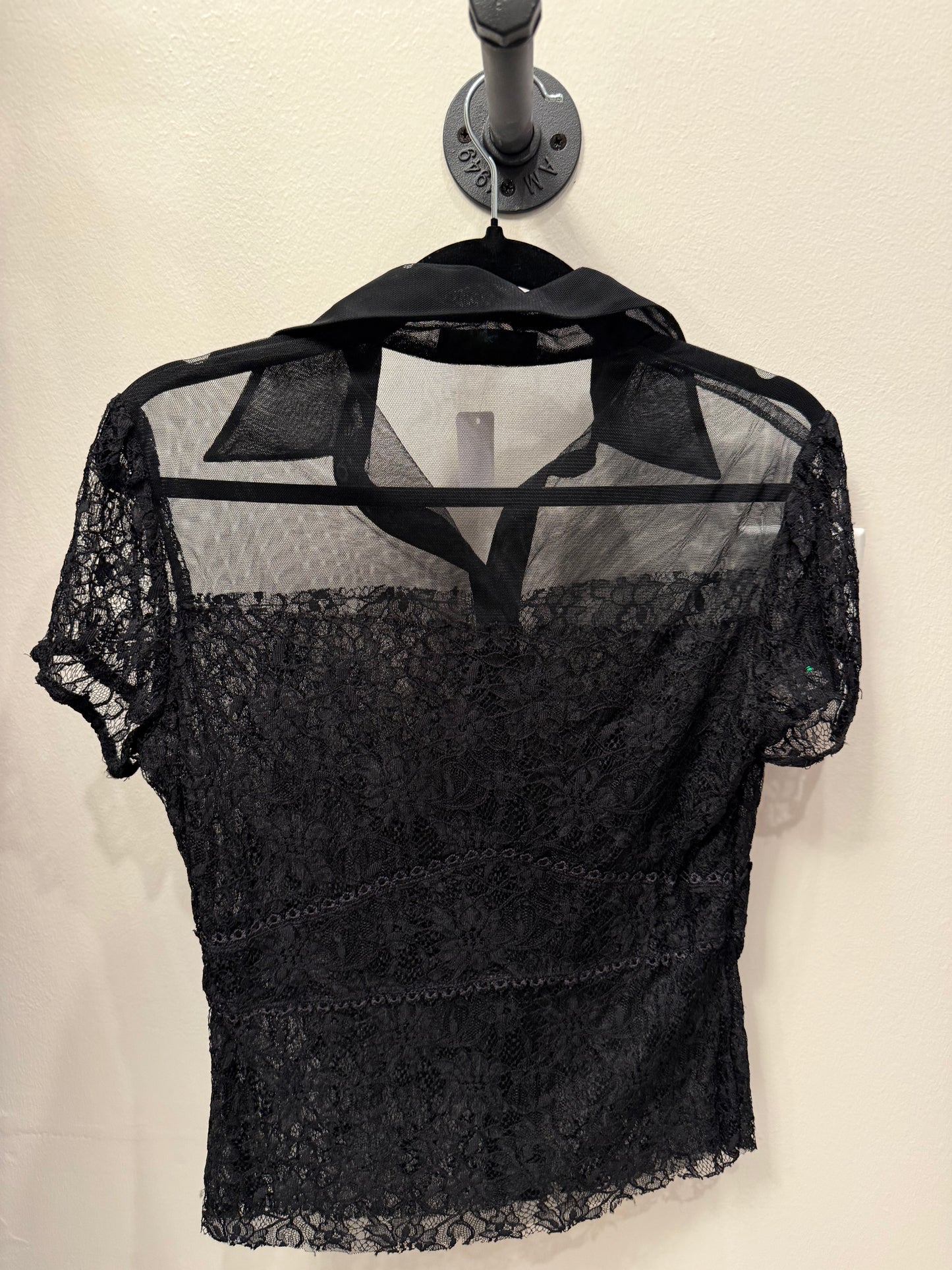 Gracia Fashion Black Lace Blouse, Size L