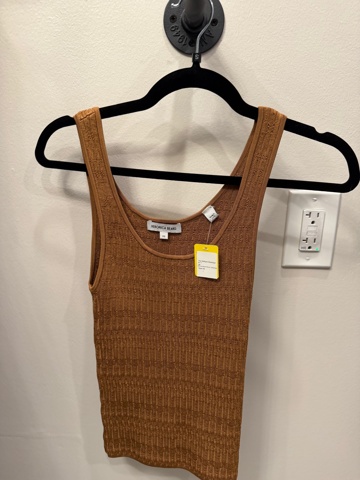 Veronica Beard Gold/Brown Sleeveless, Size XS