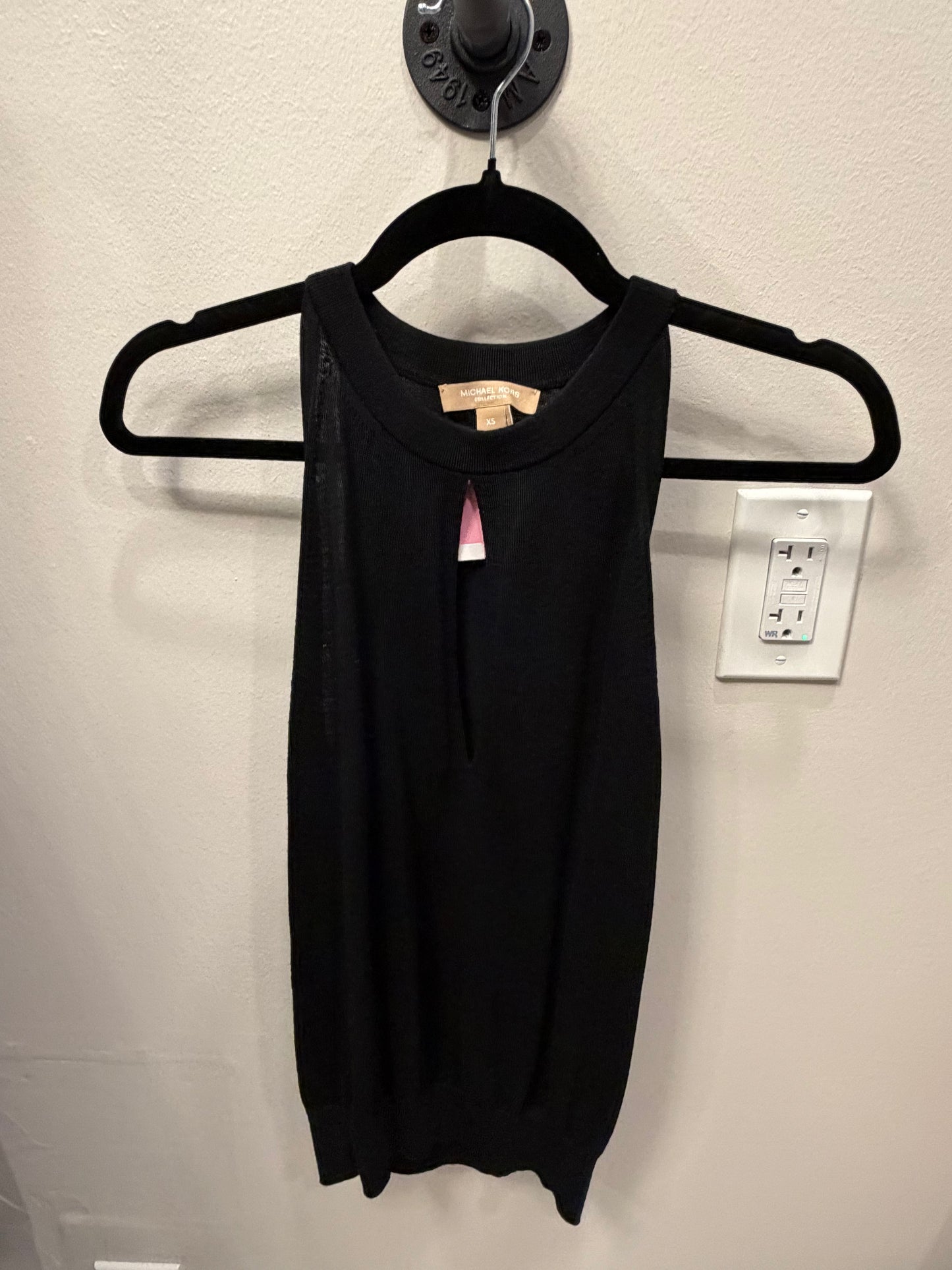 Michael Kors Black Sleeveless Top, Keyhole Neck, Size XS
