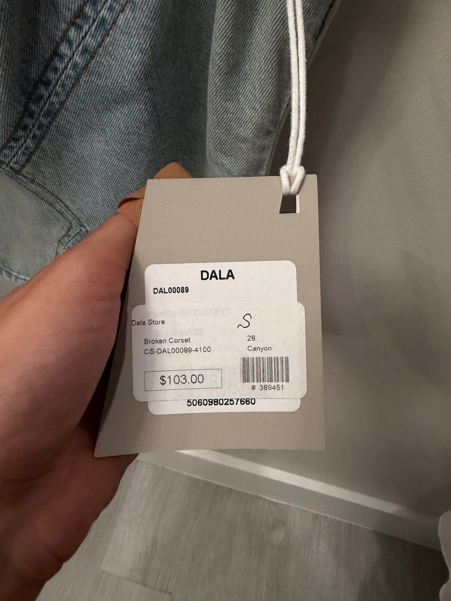 DALA Denim Zip Top, NWT, Size S