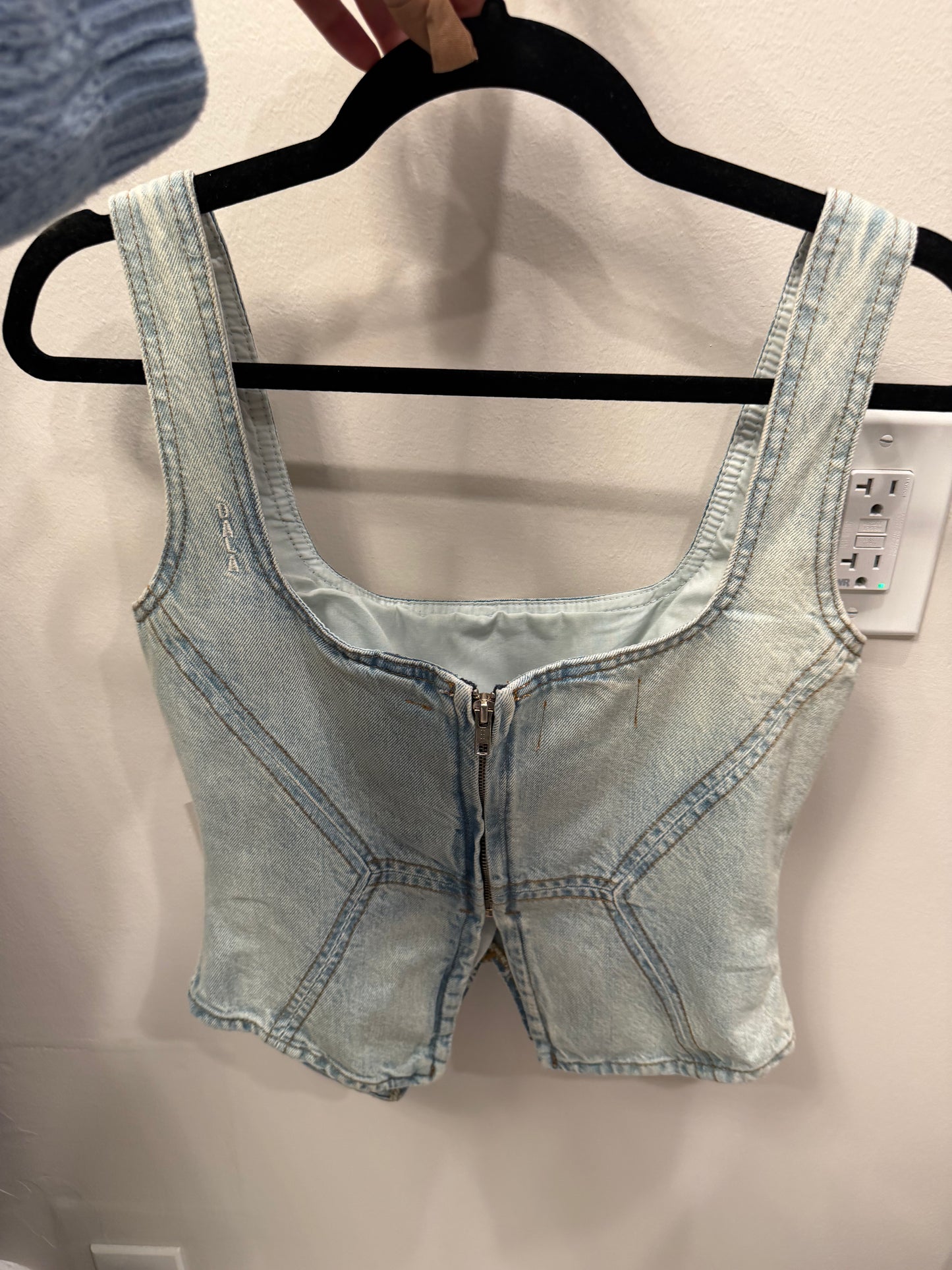 DALA Denim Zip Top, NWT, Size S