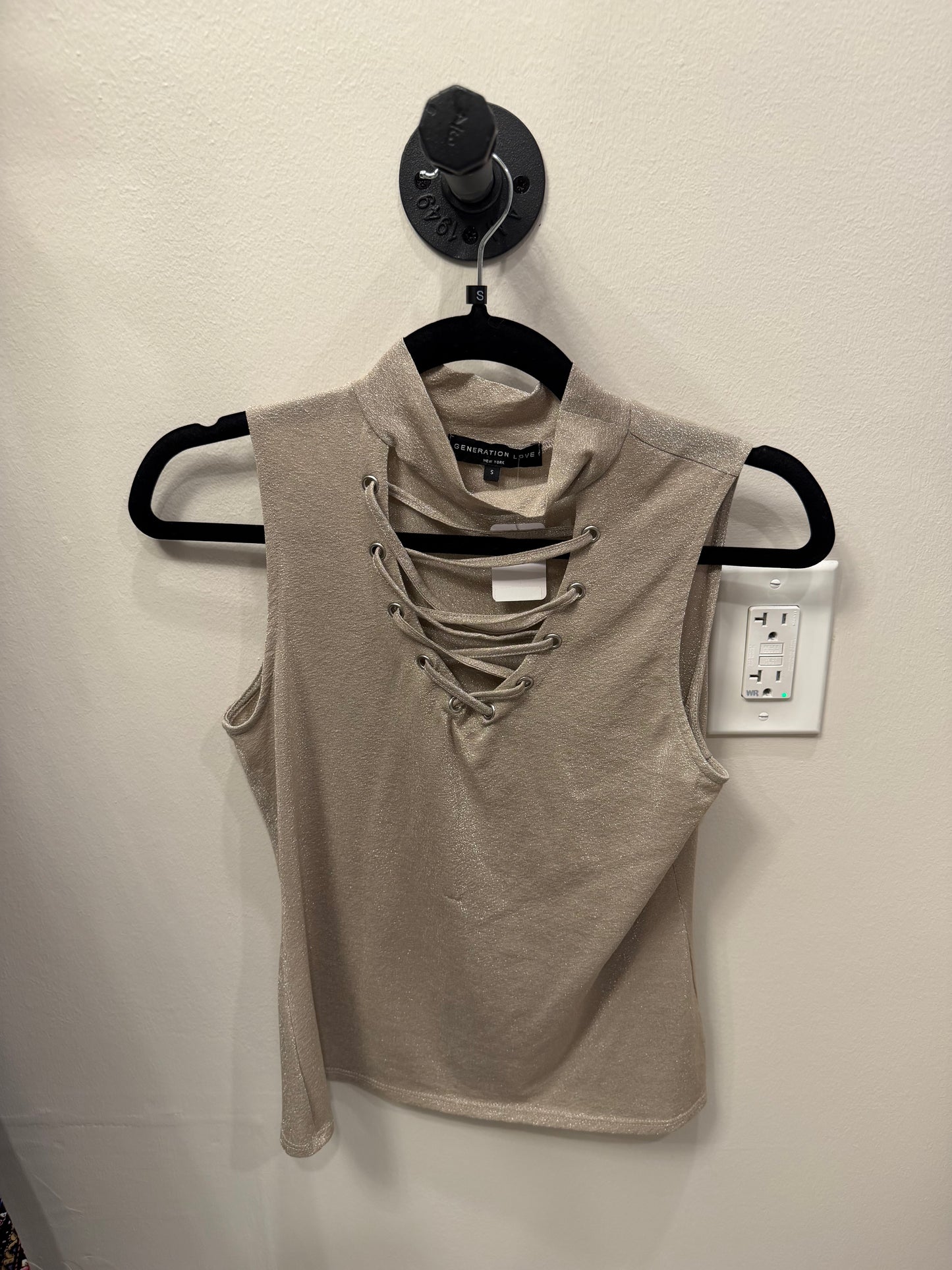 Generation Love Silver Sleeveless Top, Size S