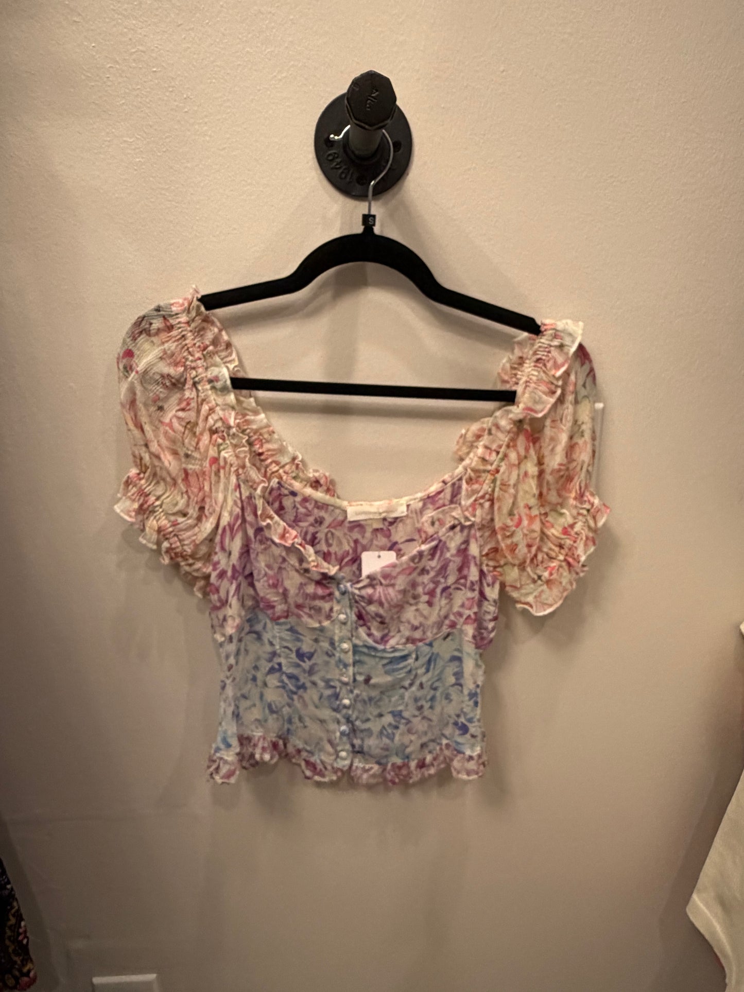 LoveShackFancy Floral Sheer Top, Size 2