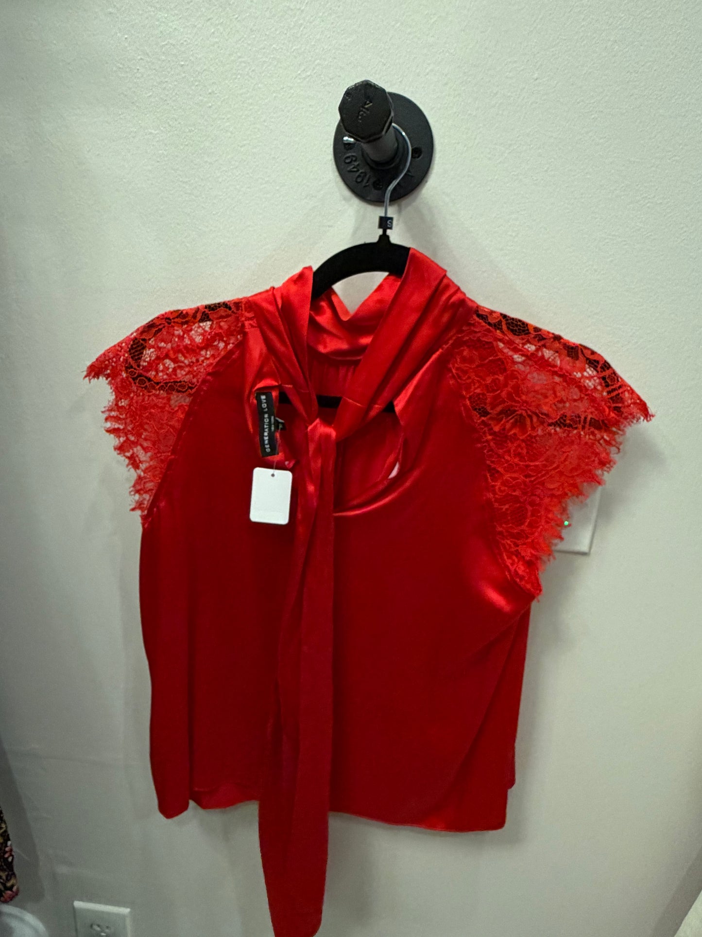Generation Love Red Lace Blouse, Size XS