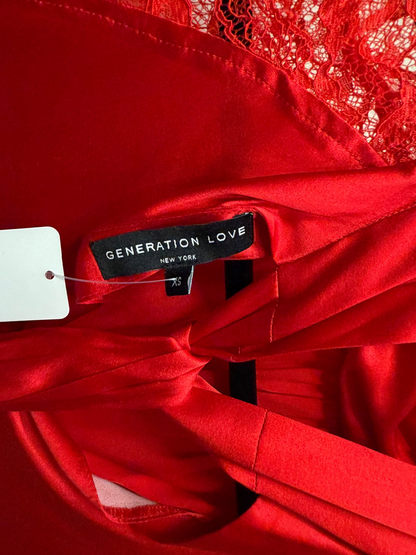 Generation Love Red Lace Blouse, Size XS