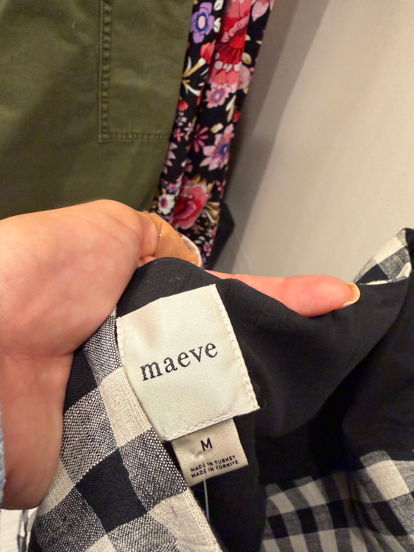 Maeve Black and White Checkered Halter Vest, Size Medium