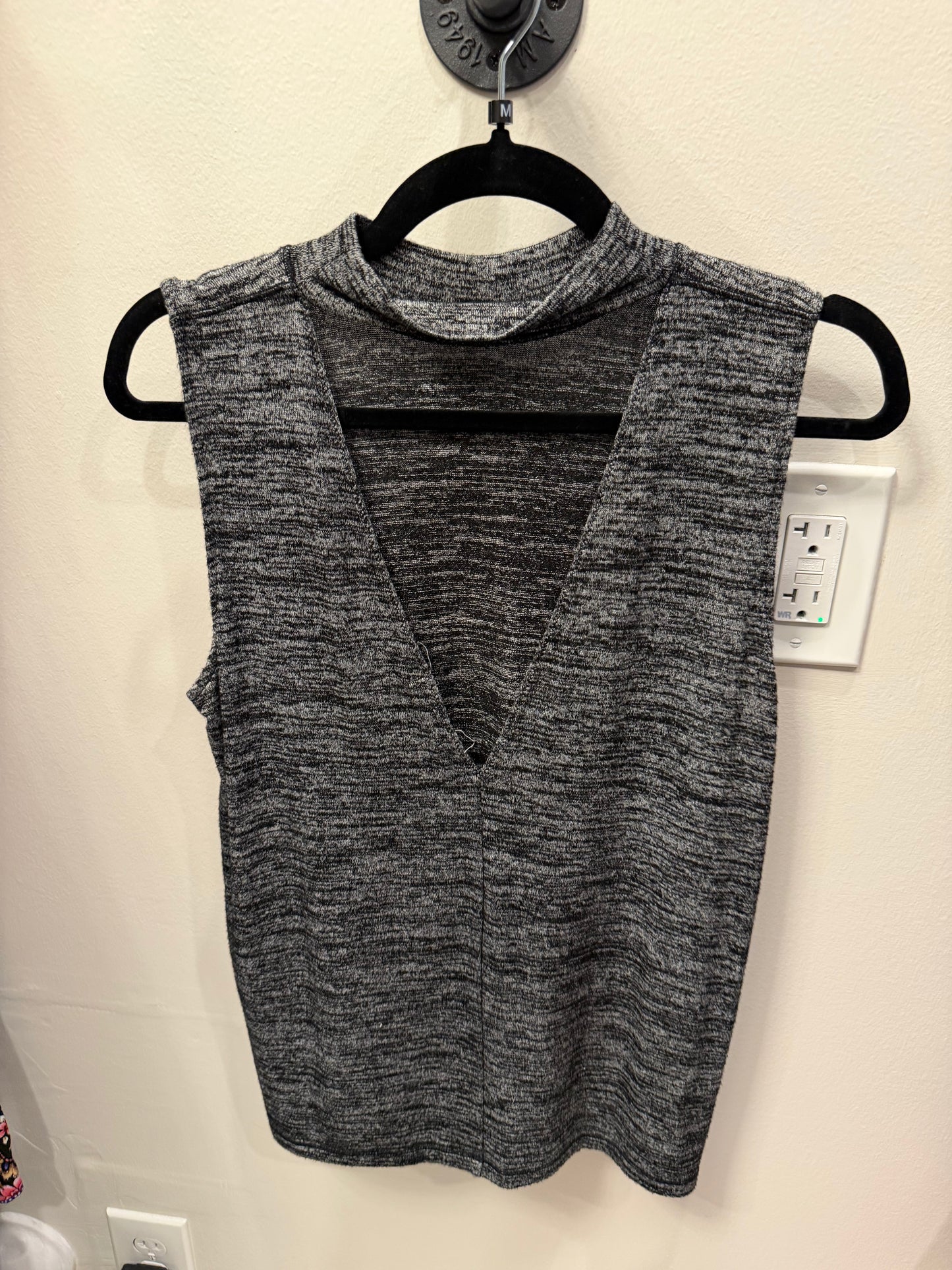 Rag & Bone Black and Silver Sleeveless Top, Size M