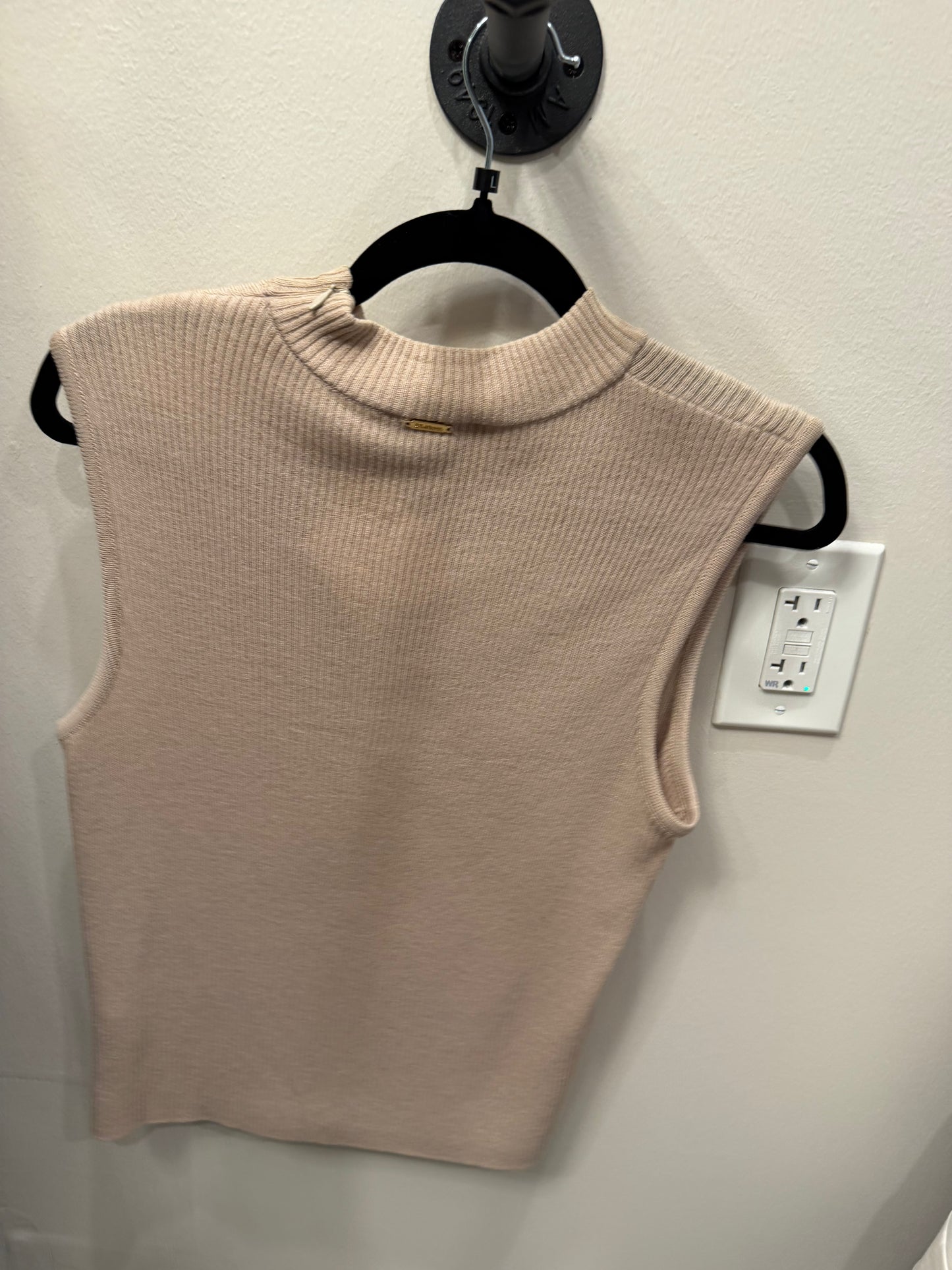 St John Sport Tan Sleeveless Shirt, NWT, Size Large