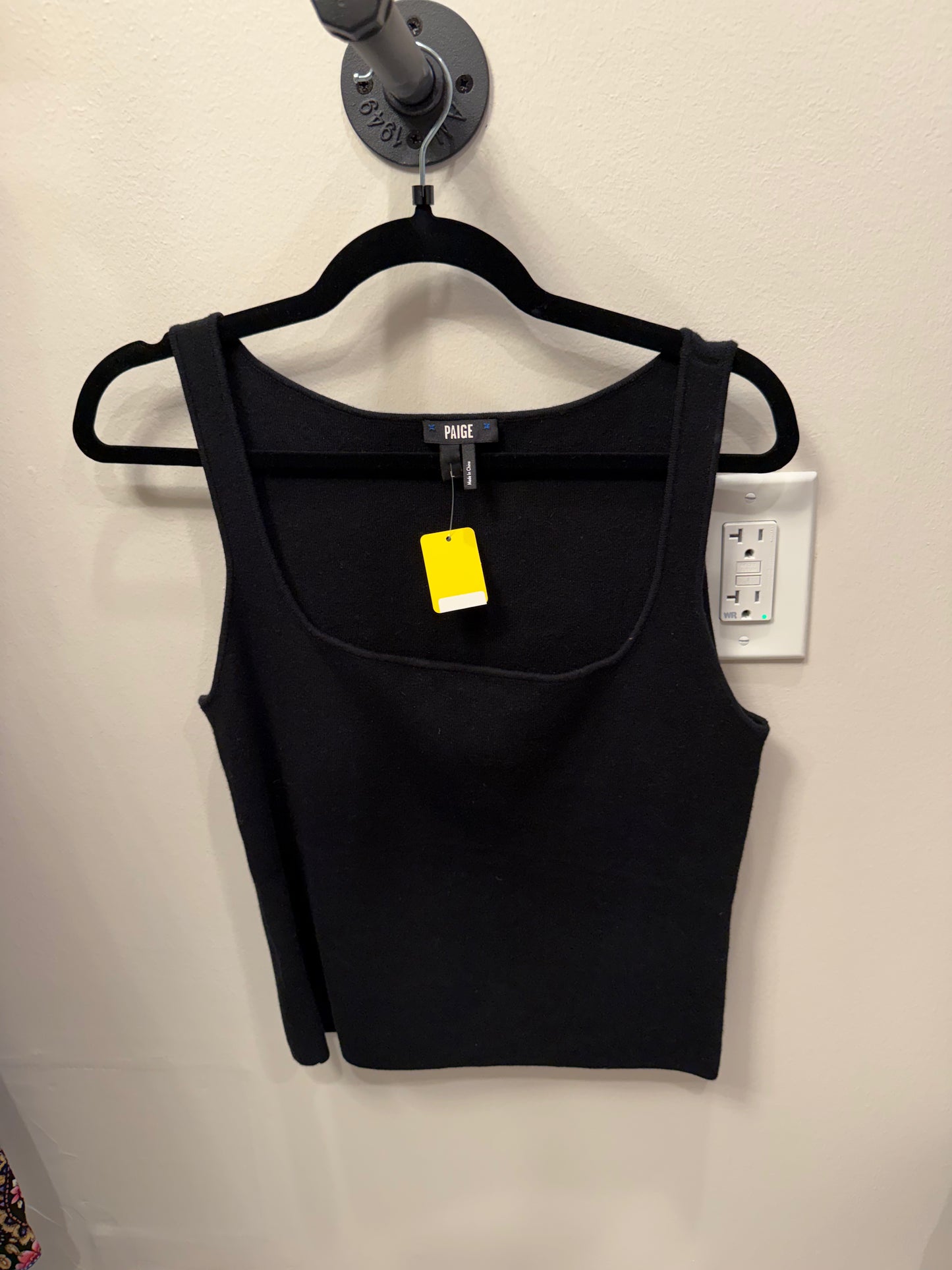 Paige Black Sleeveless Top, Size Large