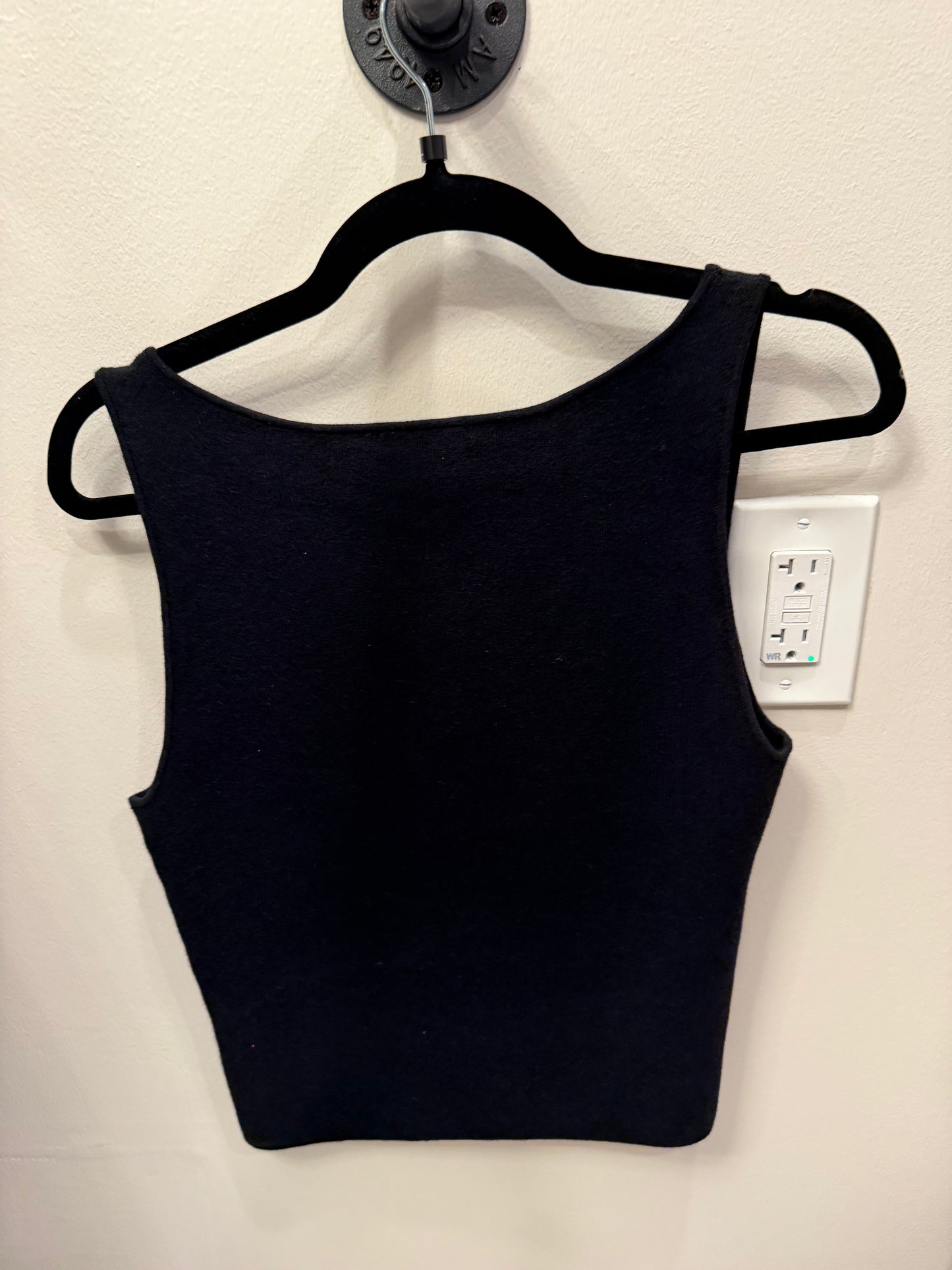 Paige Black Sleeveless Top, Size Large