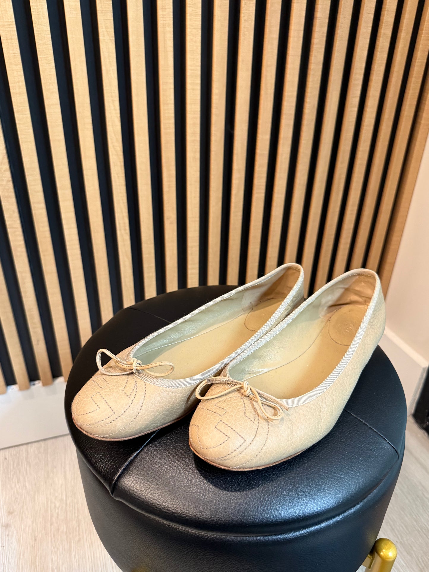 Gucci Guccisima Ballet Flats Brown, Size 39