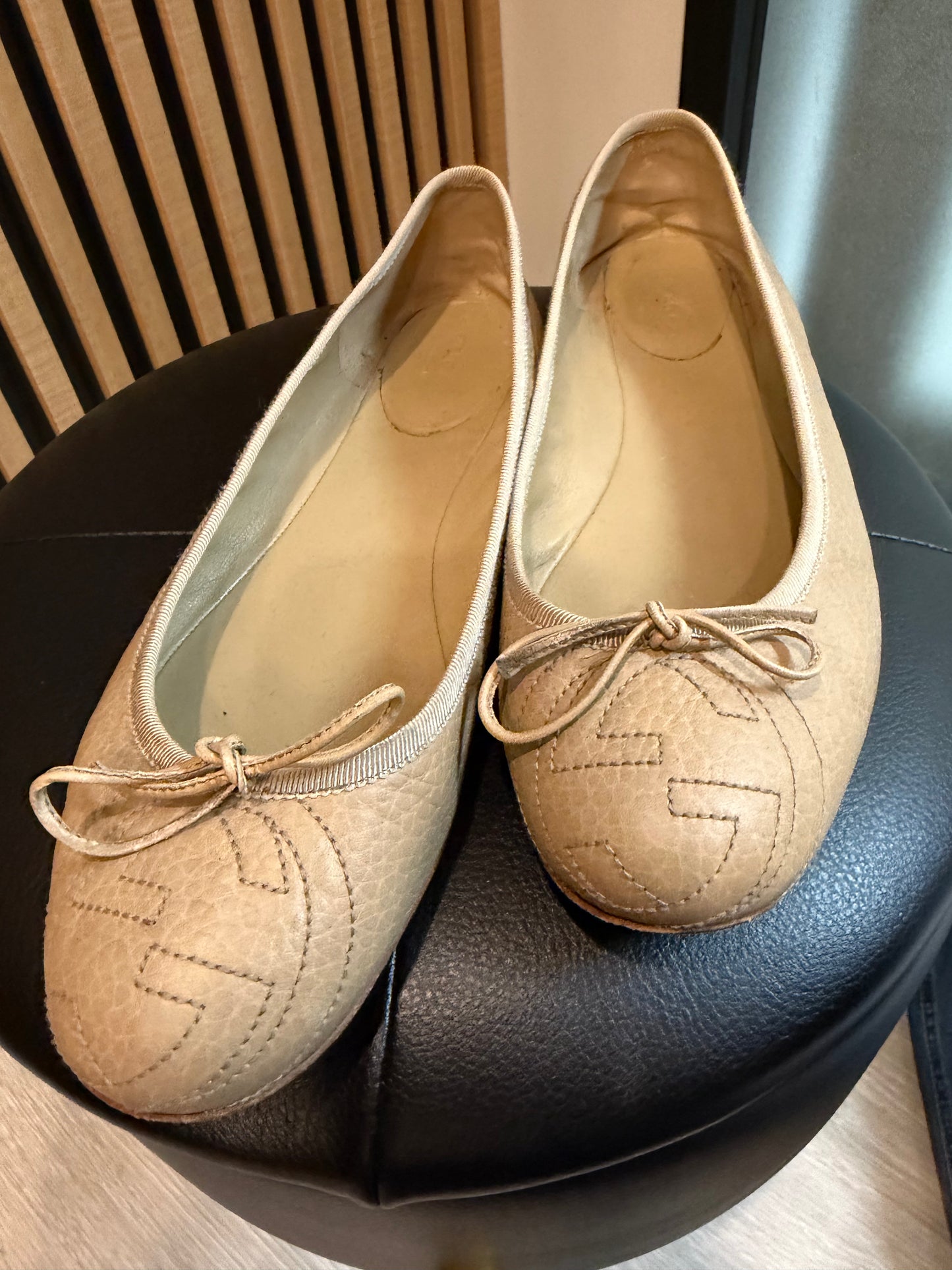 Gucci Guccisima Ballet Flats Brown, Size 39