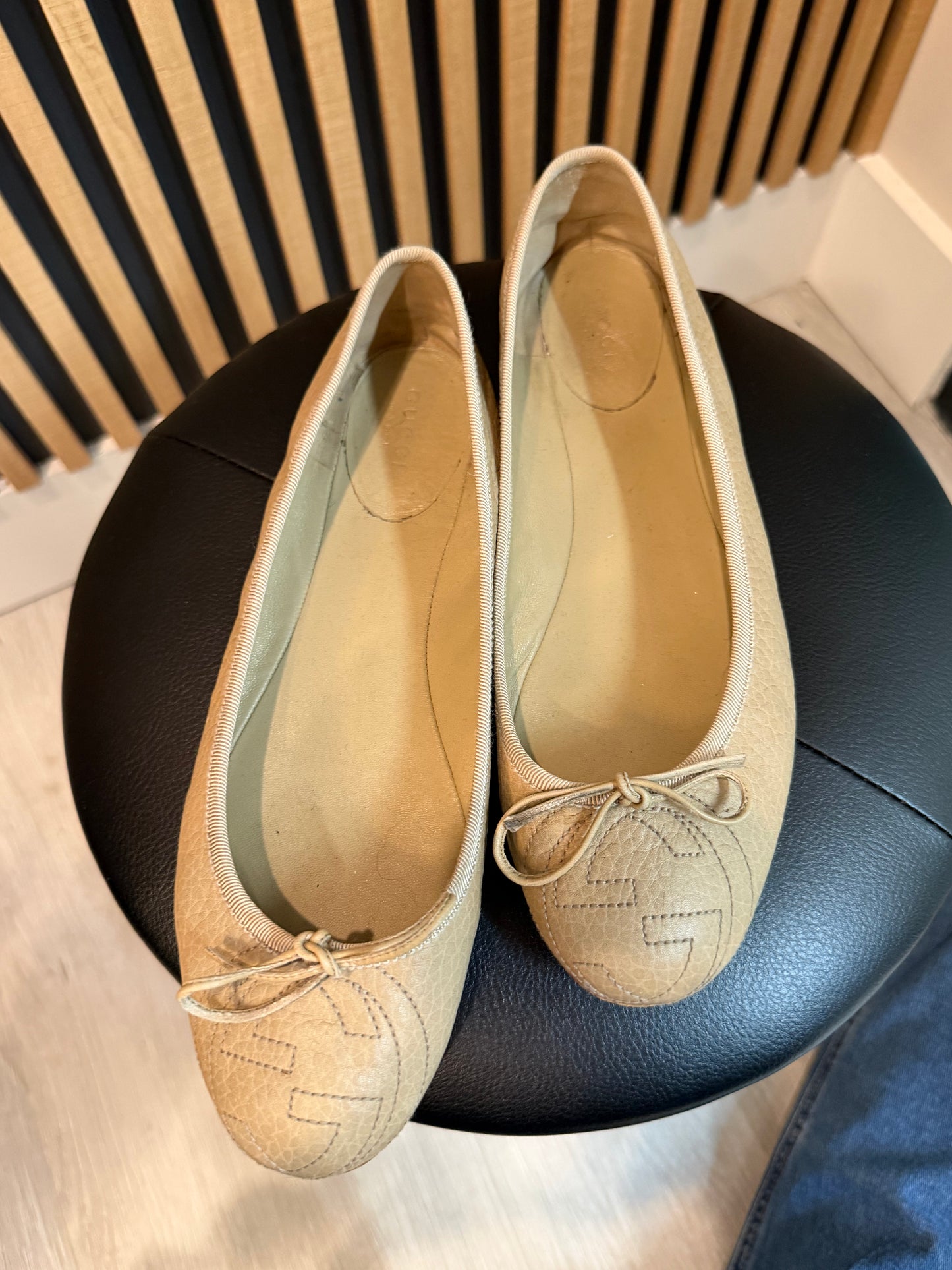 Gucci Guccisima Ballet Flats Brown, Size 39