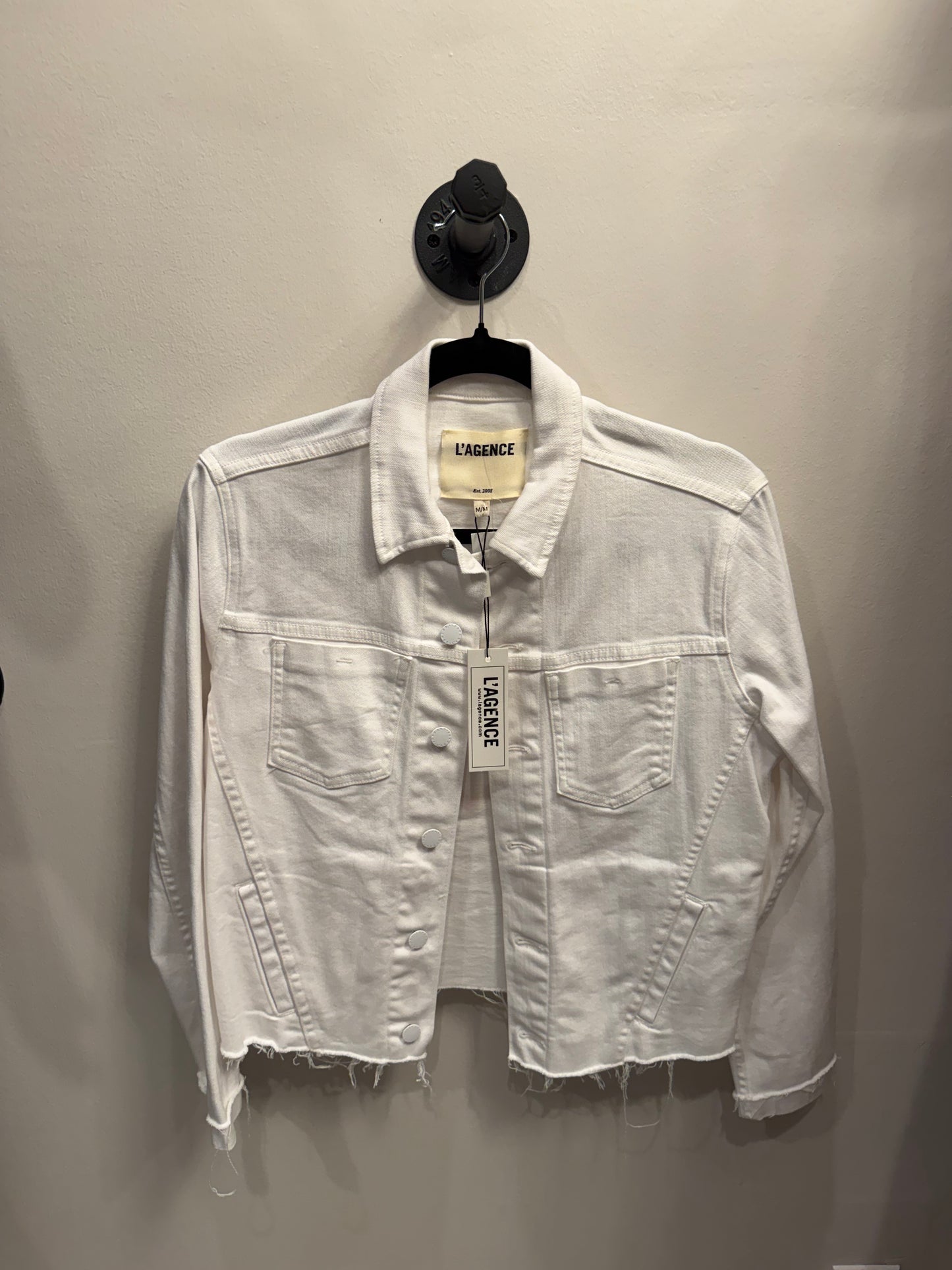 L’AGENCE White I Love You Jacket, NWT, Size M