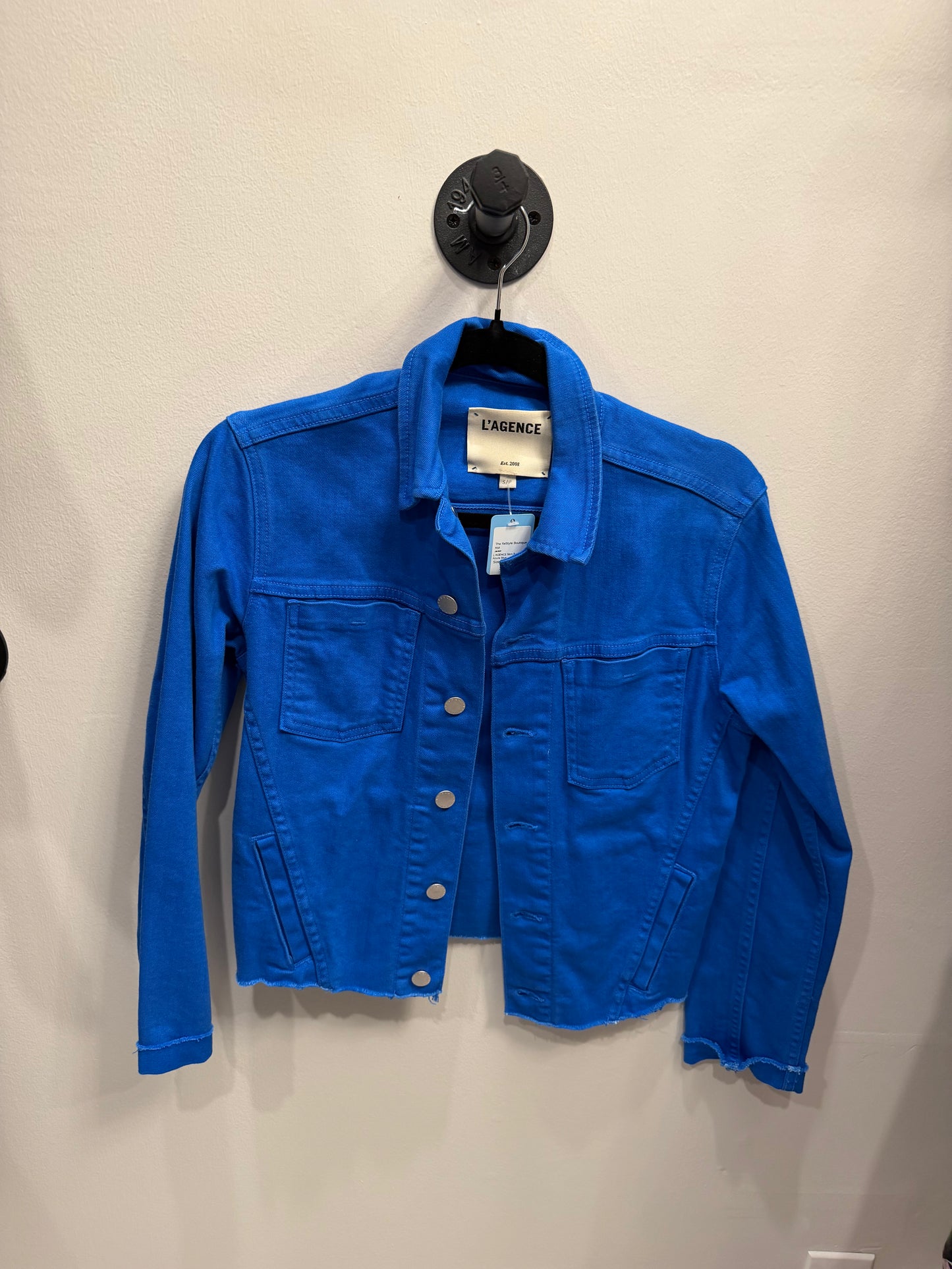 L'AGENCE Azure Denim Jacket, Size Small