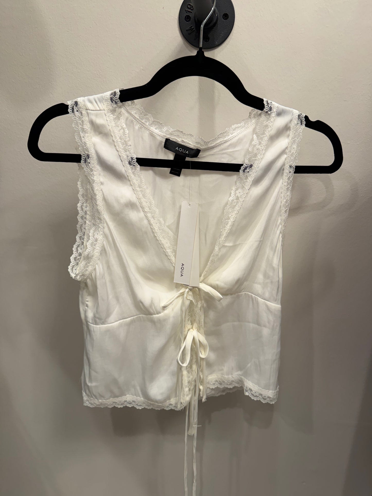Aqua Front Tie Top, NWT, Size S