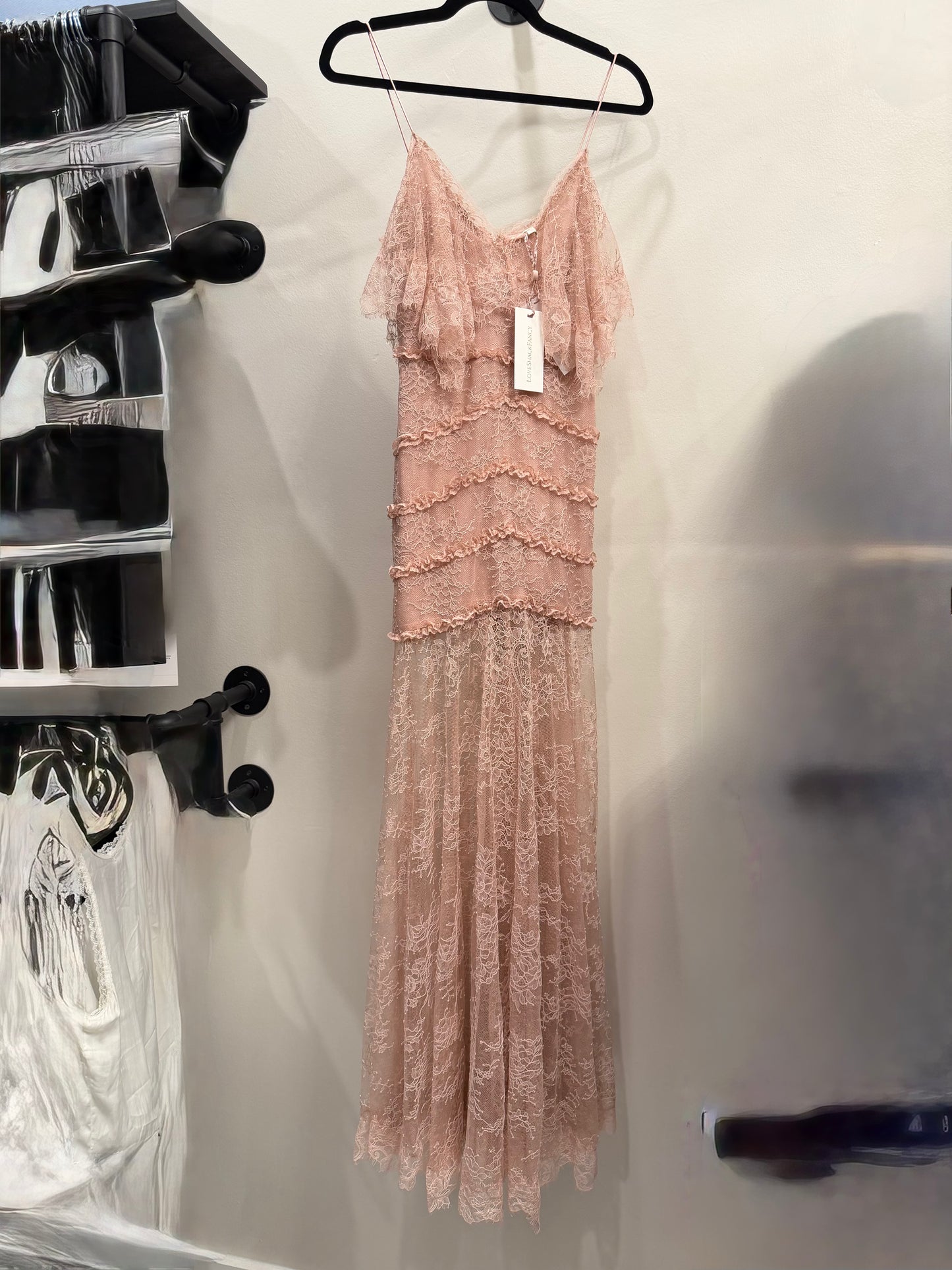 LoveShackFancy Pink Lace Dress, , NWT, Size 2