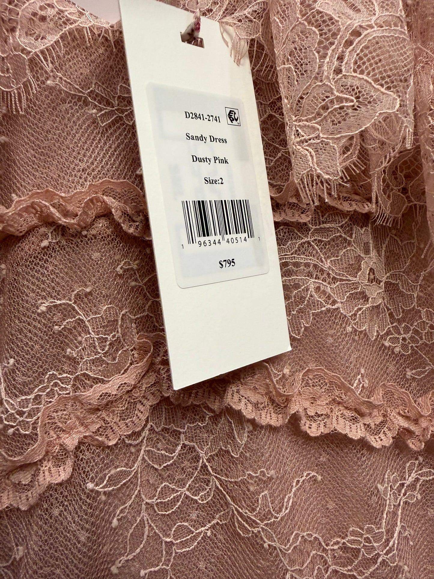 LoveShackFancy Pink Lace Dress, , NWT, Size 2