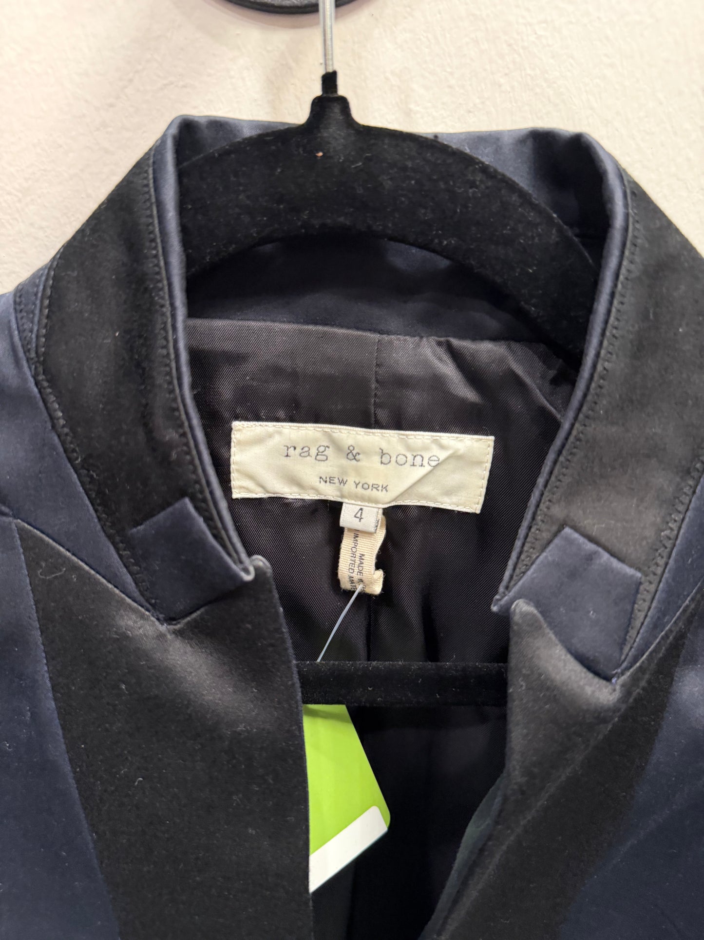 Rag and Bone Navy Blue and Black Blazer, Size 4