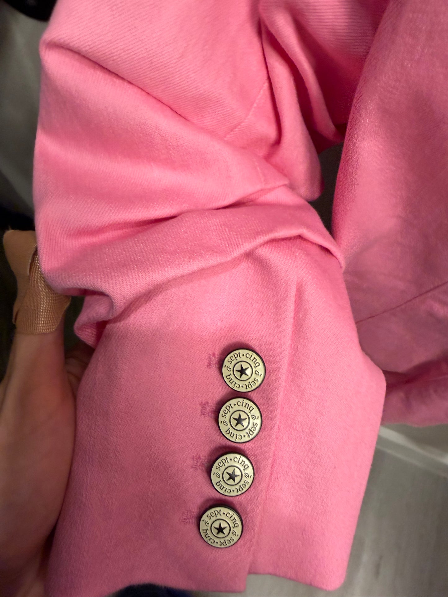 Cinq a Sept Pink Blazer with Heart Pockets, NWT, Size 0