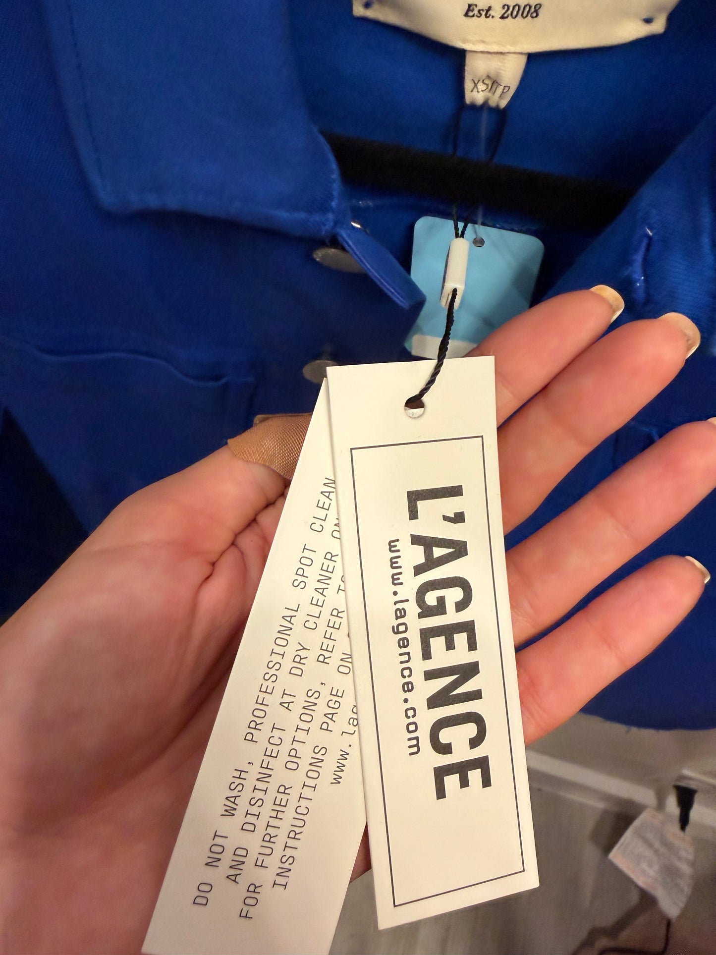 L'AGENCE Janelle Slim Raw Denim Jacket, NWT Size XS