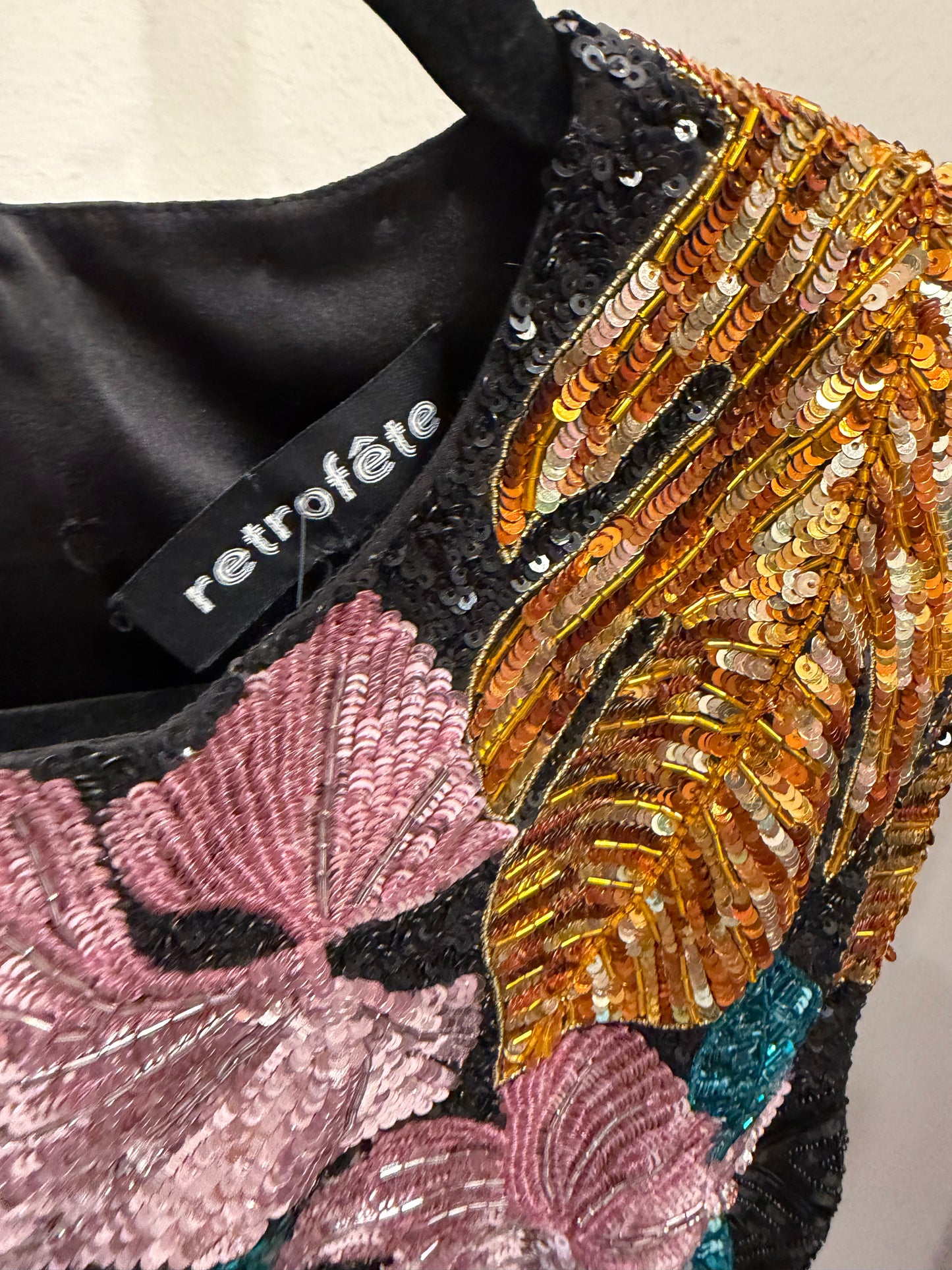 Retrofete Sequined/Beaded Mini Dress, Size S