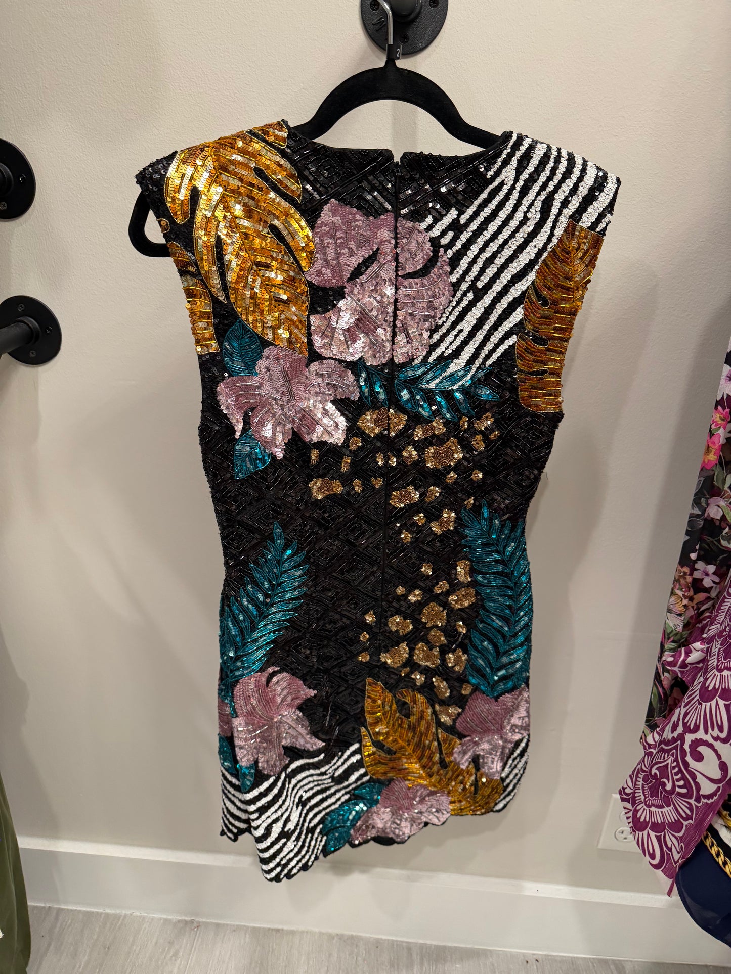 Retrofete Sequined/Beaded Mini Dress, Size S