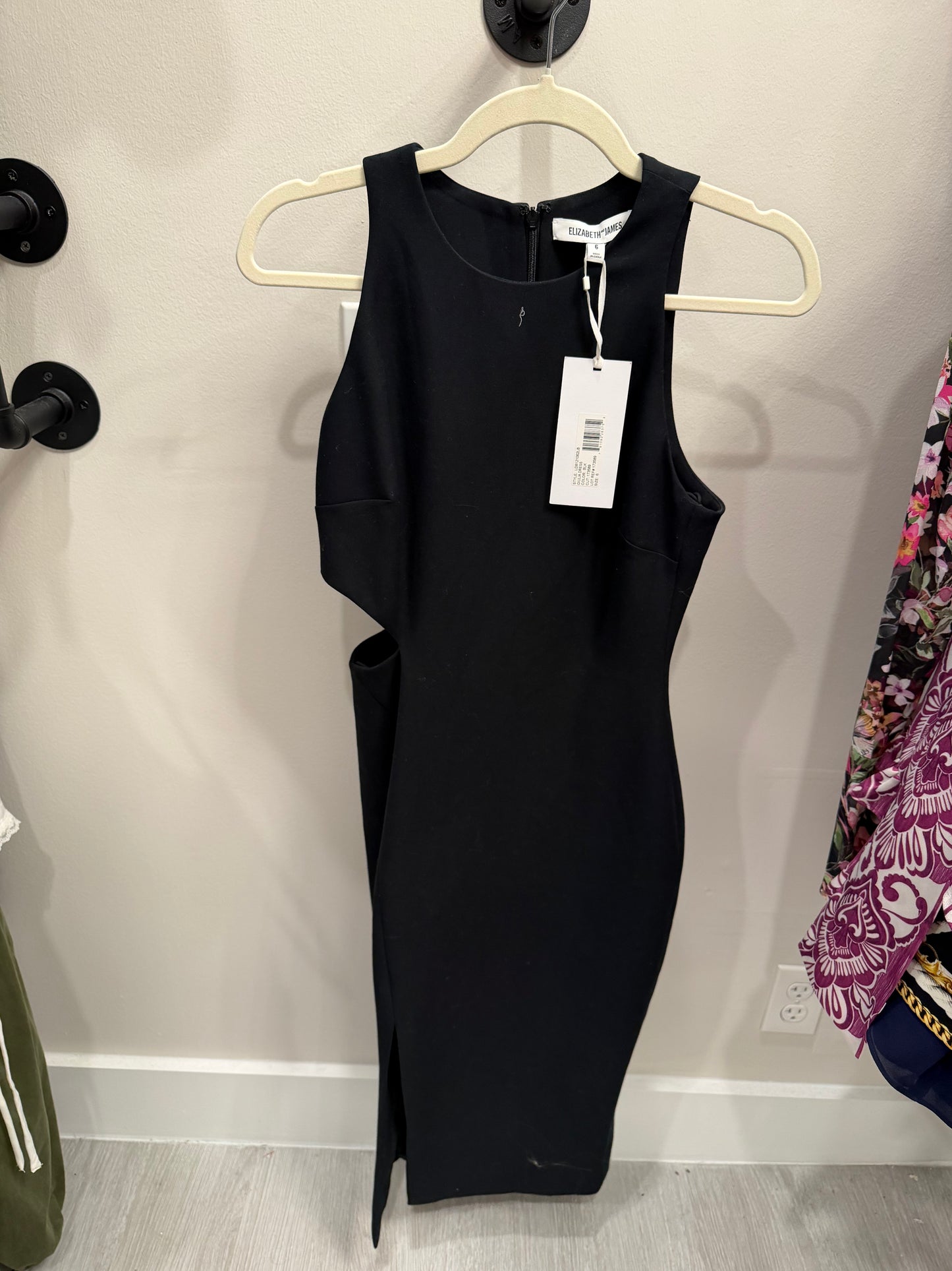 Elizabeth James Black Sleeveless Cutout Dress, NWT, Size 6