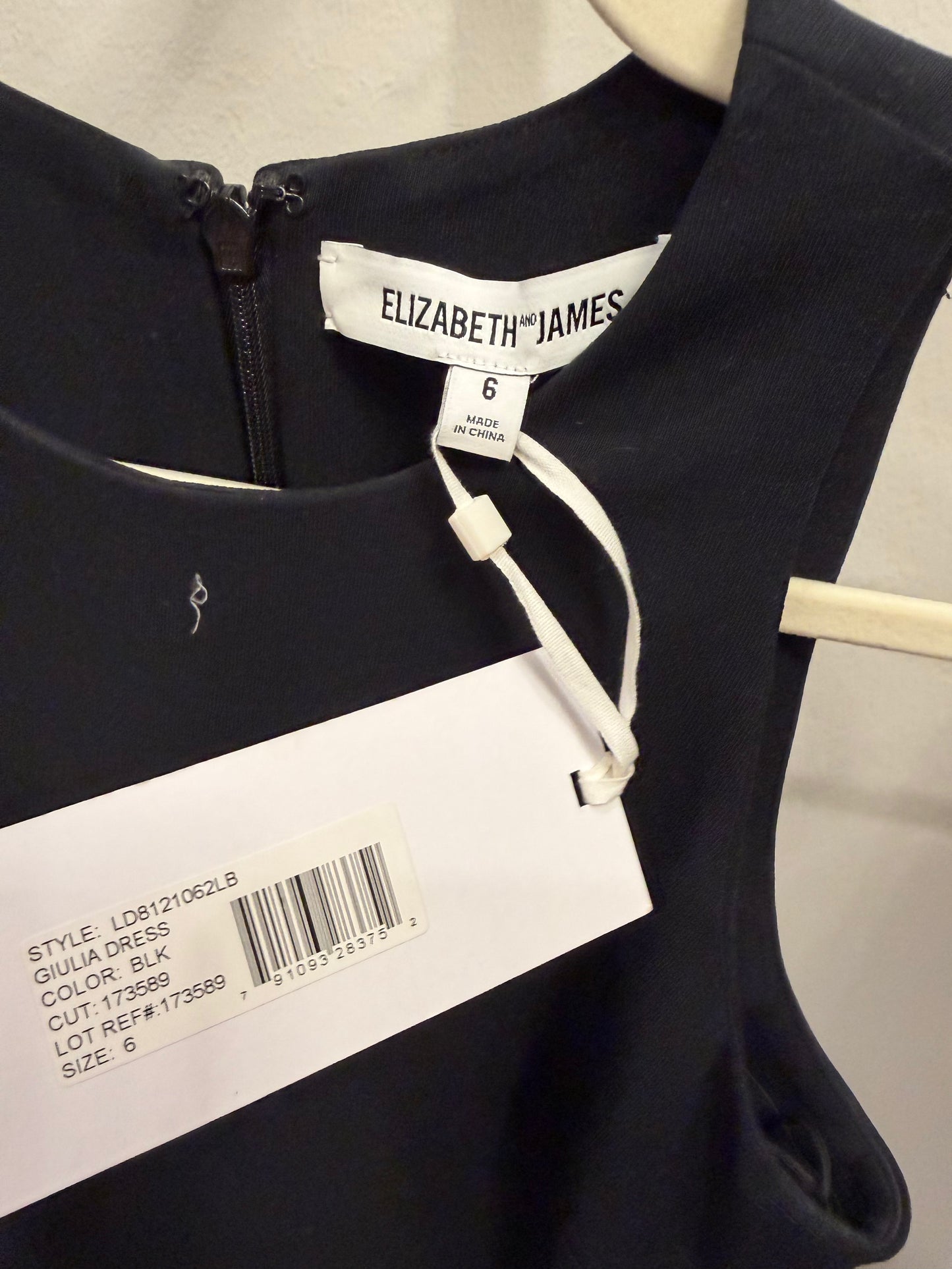 Elizabeth James Black Sleeveless Cutout Dress, NWT, Size 6