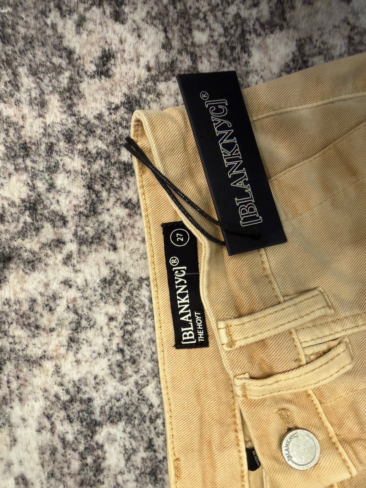 Blank NYC Tan high Rise Cargo Pants with Mini Flare, NWT, Size 27