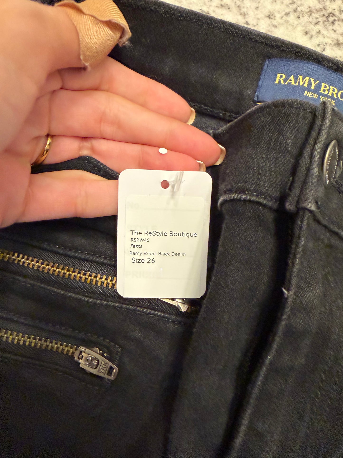 Ramy Brook Black Denim, Size 26