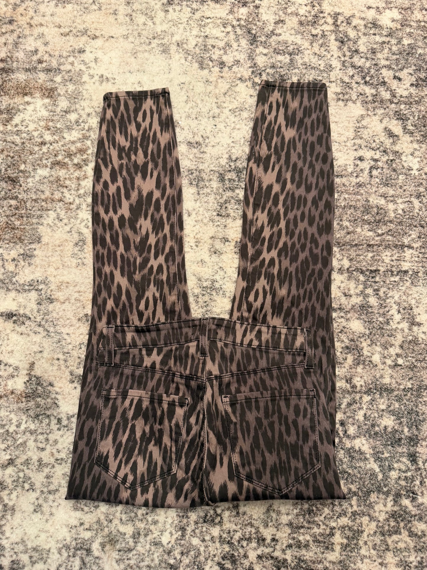 L’AGENCE Marguerite Leopard-Print Ankle Cropped Pants, Size 26
